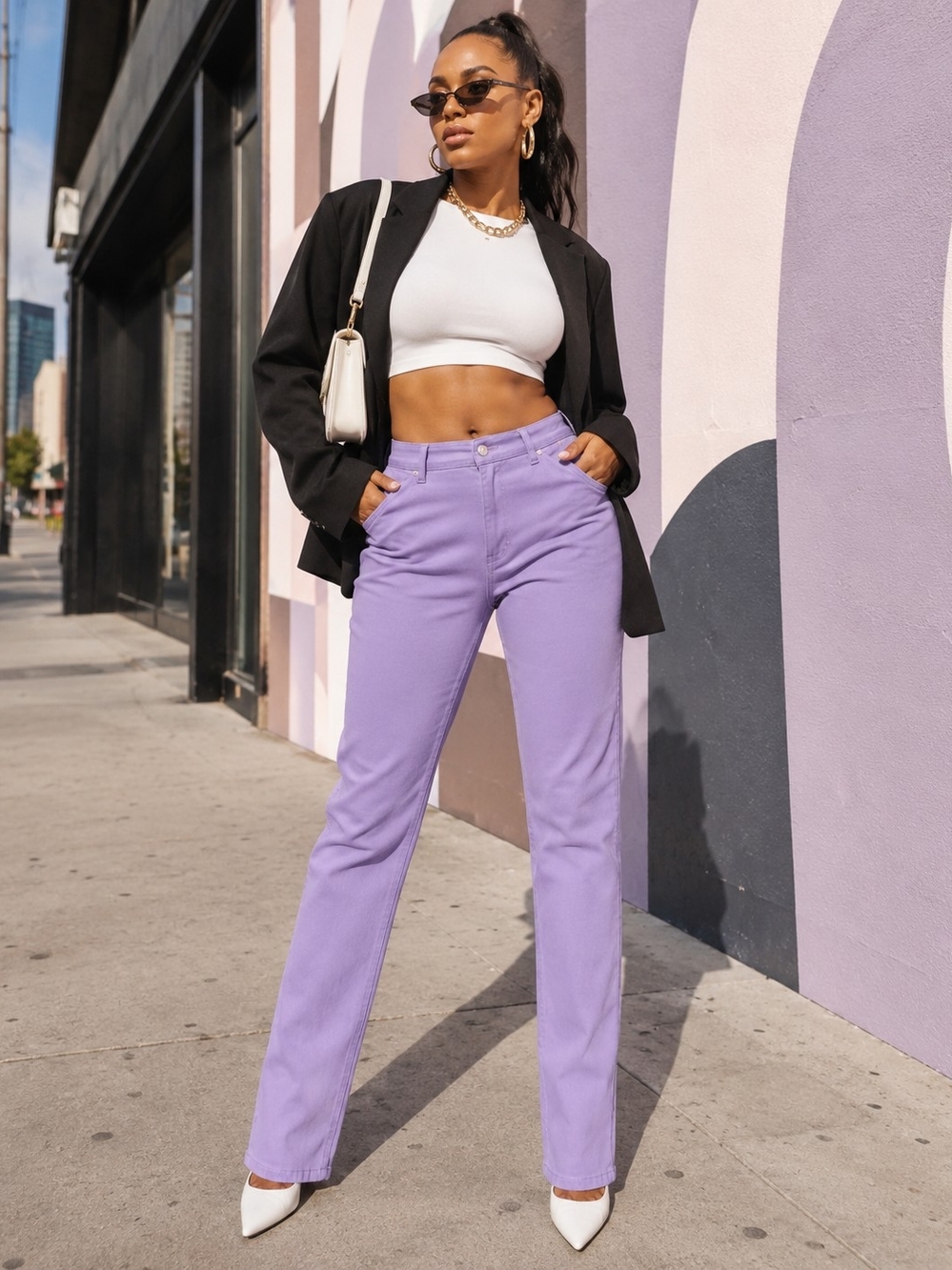 Gloria Vanderbilt Women’s Lavender Straight Leg Pants Size 8S New